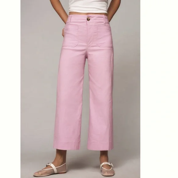 NWT Anthropologie Maeve The Colette Magic Fabric Cropped Wide-Leg Pants - Picture 1 of 11